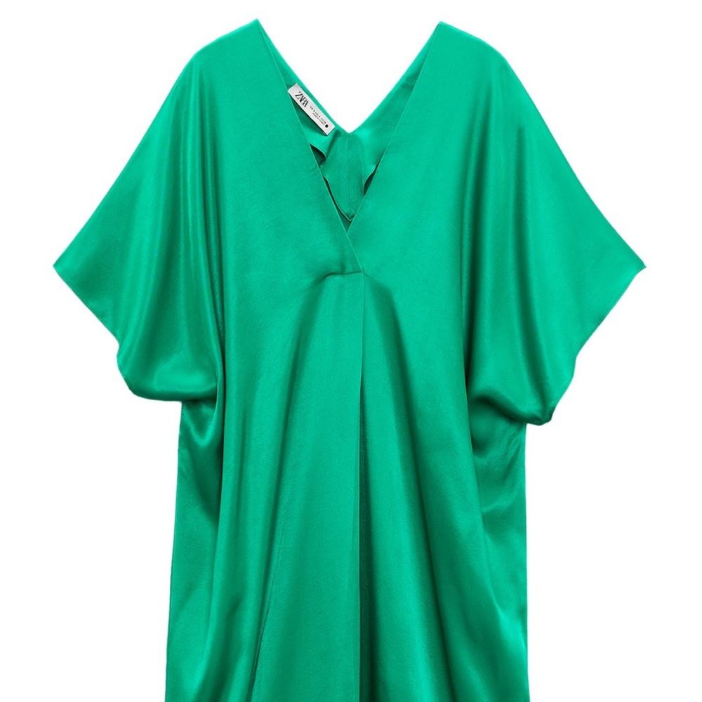 Zara Green V-Neck Dress